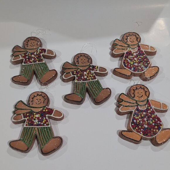 Other - Gingerbread Cookie Man Woman Christmas Ornament Decorations Lot Of 5